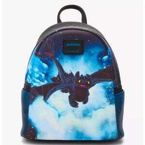 Loungefly How To Train Your Dragon Mini Backpack Toothless Sky Scene Bag New